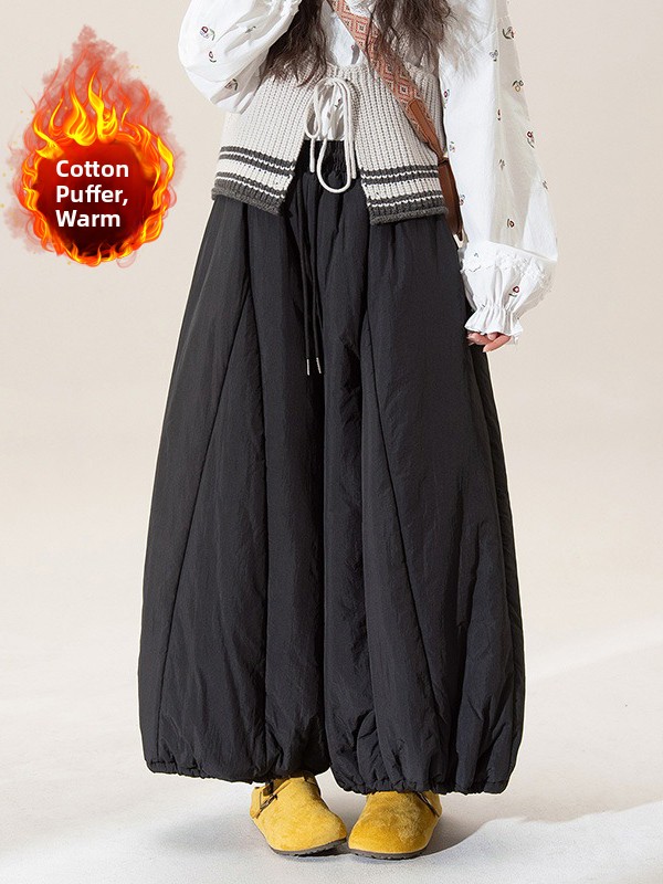 Winter Clothing Plus Size - Winter Thickened Wide Leg Lantern Pants