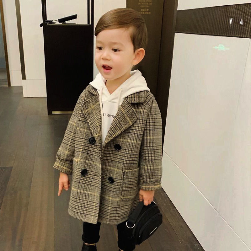 Winter Clothing For Boys - Winter Grid Jackets Boys girls Woolen