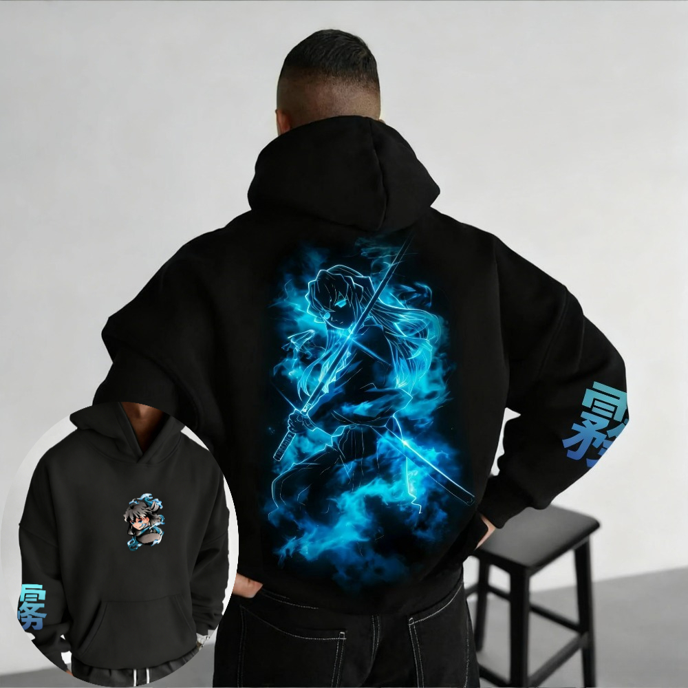 Winter Clothing For Boys - Demon Slayer Men's Hoodie Sweatshirt Muichiro