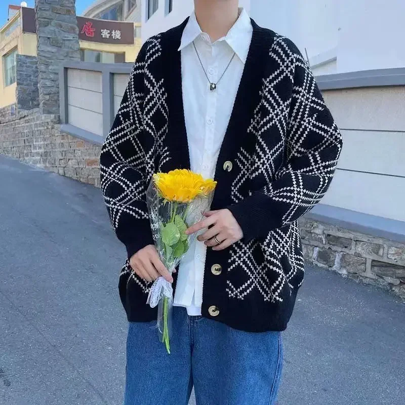 Men's Clothing Plaid Knit Swea - đánh giá và giá Winter Clothing Meme
