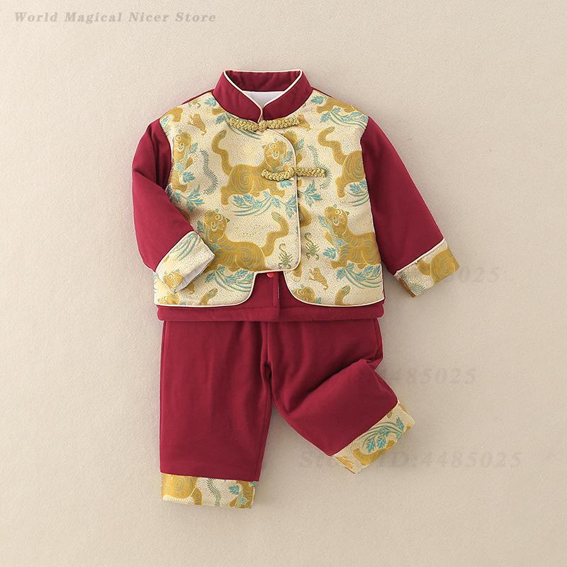 Autumn Winter Thick Tang Suit  - đánh giá và giá Winter Clothing Baby Boy