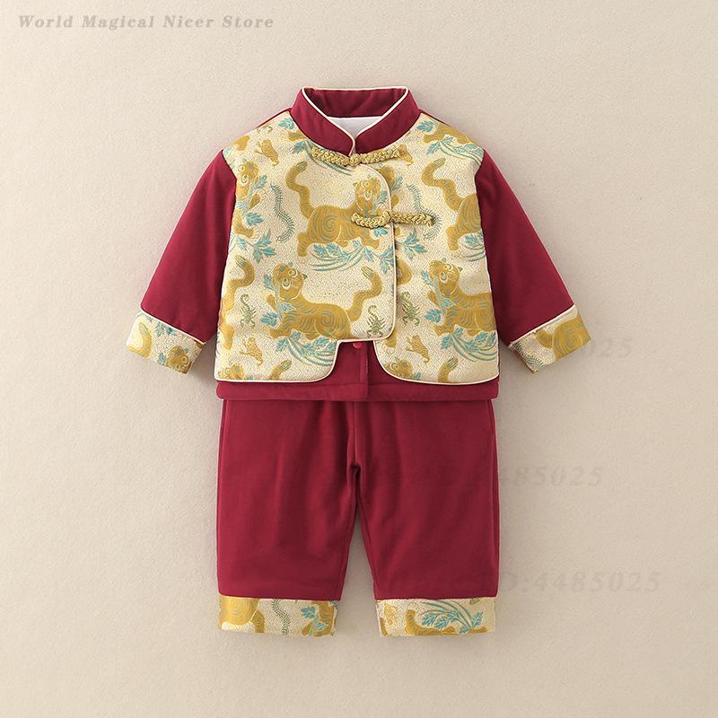Autumn Winter Thick Tang Suit  - đánh giá và giá Winter Clothing Baby Boy