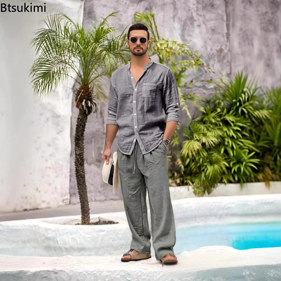 New Men's Casual Cotton Linen  - đánh giá và giá Winter Clothing Men