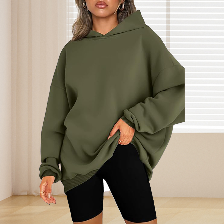 Plus Size Basic Solid Color Ho - đánh giá và giá Winter Clothing Plus Size