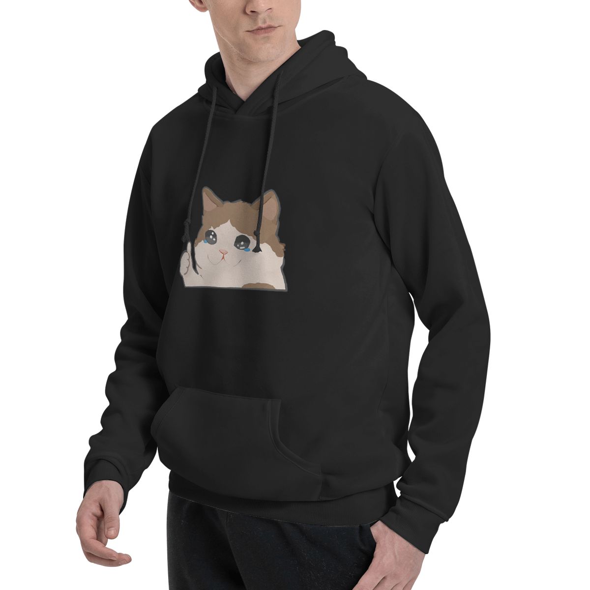 Crying Cat Meme Hoodies Men's  - đánh giá và giá Winter Clothing Meme