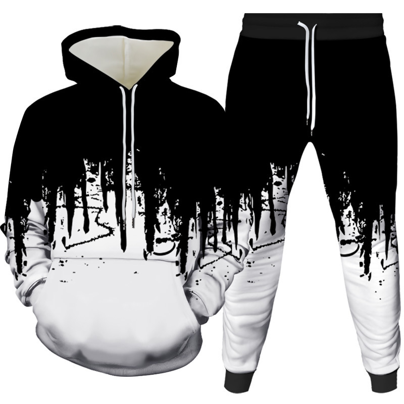 Ink Painting 3D Printed Hoodie - đánh giá và giá Winter Clothing Men