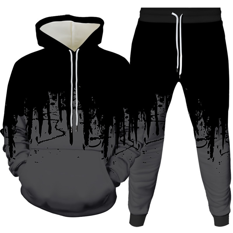 Ink Painting 3D Printed Hoodie - đánh giá và giá Winter Clothing Men