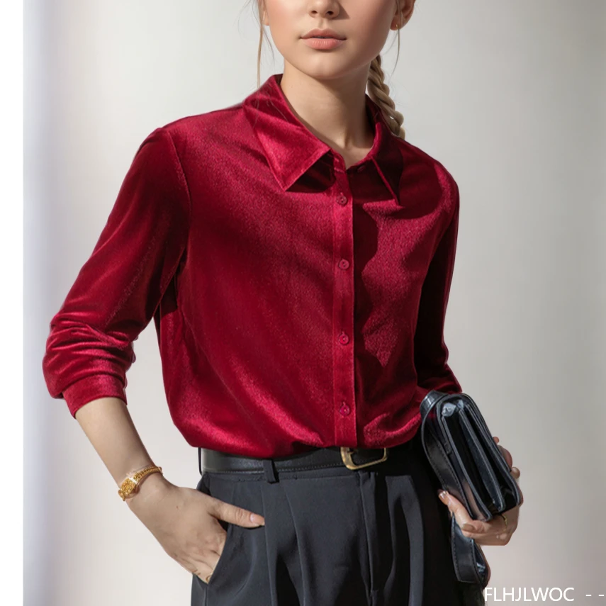 Black Red Velvet Tops Blouse N - đánh giá và giá Winter Clothing Vintage